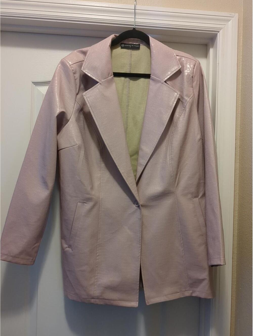 F2F Fashion to Figure Snake Viper Blush Faux Leather Jacket Size 2X Plus